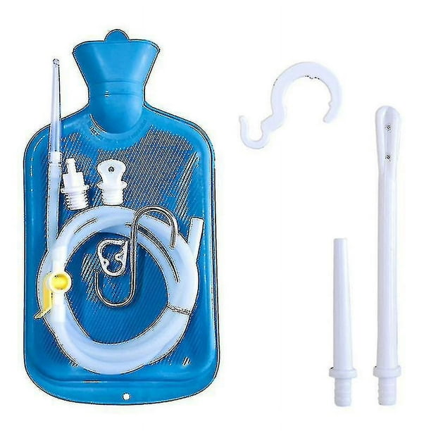 Kit de Enema, bolsa de Enema, manguera larga de silicona, 5 puntas reutilizables de varios tamaños, flujo de agua controlado para enemas de limpieza de desintoxicación de Colon