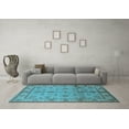 thumbnail image 3 of Ahgly Company Indoor Round Oriental Light Blue Traditional Area Rugs, 4' Round, 3 of 4