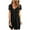 Black, variant on BSDJILFG 50% Mini Dresses for Women Summer Casual Short Sleeve Button Crewneck Solid Color Babydoll Short Dress S-XXL