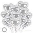 thumbnail image 1 of Heart Balloons YOTHORN Silver, papel de aluminio, 18 cm, 12 unidades, 1 of 7