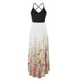 thumbnail image 4 of Vestido de verano para mujer, ajustado, de cintura alta, línea A, vestidos sin mangas de retazos, Sexy, cuello en V, dobladillo sin espalda, vestido veraniego oscilante Fridja  hjkh2067, 4 of 5