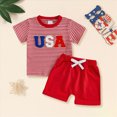 thumbnail image 2 of Infant Boy Clothes Toddler Infant Baby Summer Outfits 4th of July 250 Boy Shorts Set 2Pcs Spring Clothes Suit Kaprioy Baby Boy Summer Clothes, 2 of 6