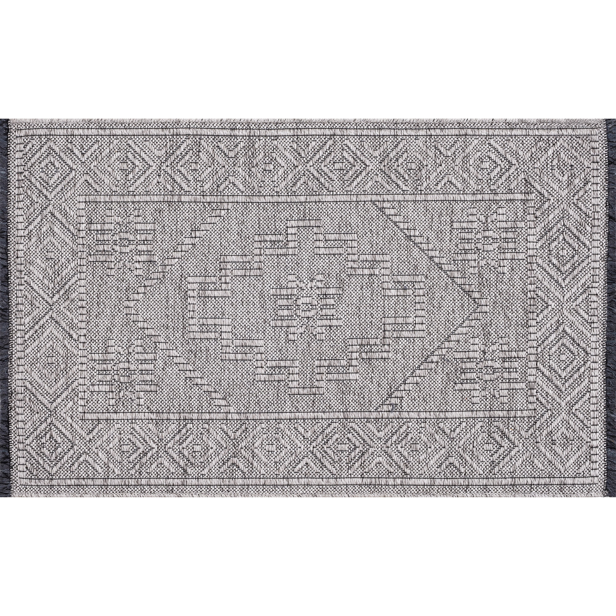 Alma Transitional 2' x 3' Light Gray and Stone Grey, Machine Washable Polyester & Cotton Indoor Area Rug