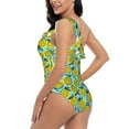 thumbnail image 4 of Haiem Lemon1 Women's One Piece Swimsuits Tummy Control One Shoulder Bathing Suits Ruffle Swimwear-Small, 4 of 8