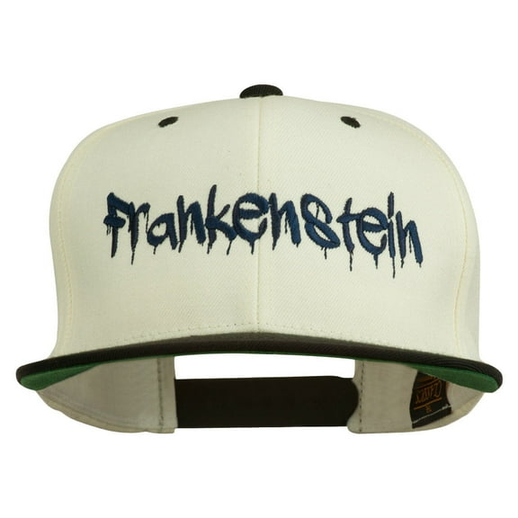Halloween Frankenstein Embroidered Snapback Cap - Natural Black OSFM