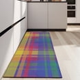 thumbnail image 4 of Multi Color Plaid Checkered Pattern Kitchen Rug Mat,Kitchen Runner Rugs Non Skid Washable,Decorative Kitchen Floor Mats for Kitchen,Sink,Laundry,17"X47", 4 of 5