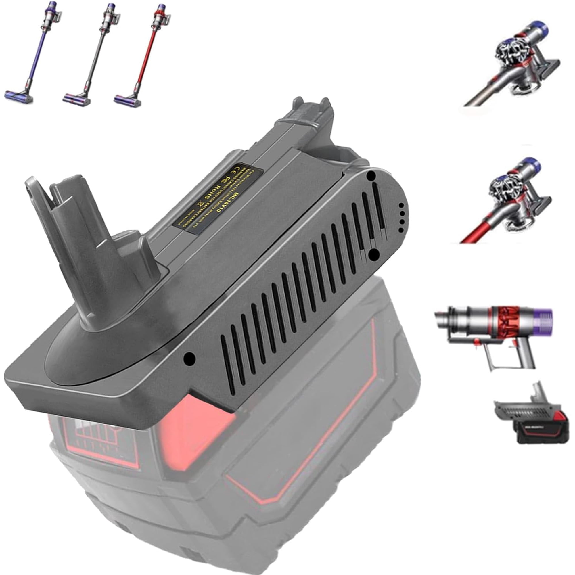 V10 Adapter Compatible with Mil*wau*kee 18V Battery Convert to for Dy*son V10 Battery Compatible with Dy*son V10 Animal V10 Absolute V10 SV12 Motorhead Cordless Vacuum Cleaner（ NOT FIT SV10，Slim）