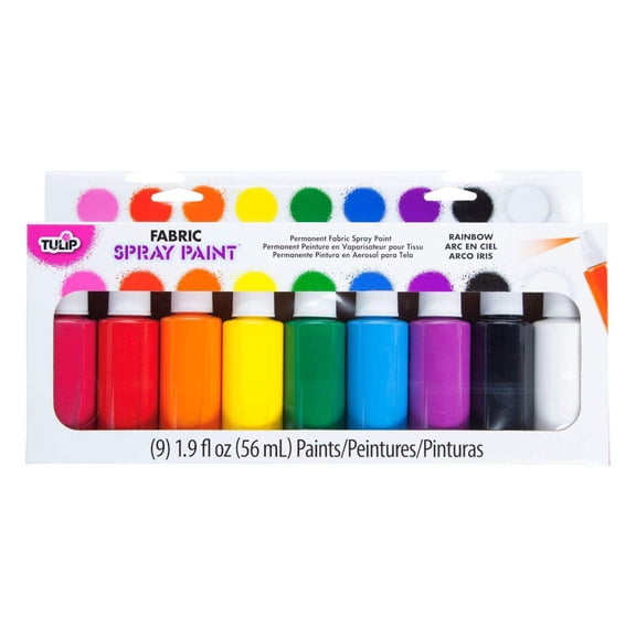Tulip 1.9 fl oz Fabric Spray Paint 9 Pack, Rainbow