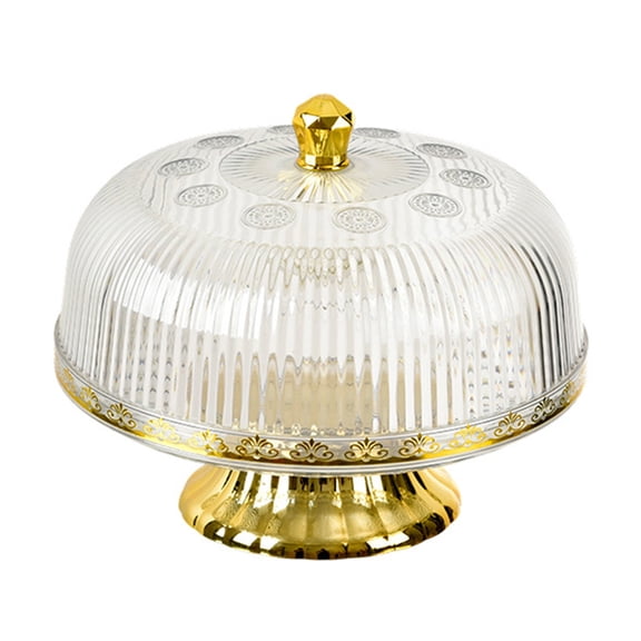 Ruanlalo Vintage Style Glass Cake Stand with Dome Lid 360-Degree Clear Visibility Cake Plate Cakes Cupcakes Pastries Fruit Stand