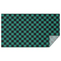 Teal and Black Checkerboard Pattern Rectangle Tablecloth 60"x102",Waterproof Polyester Rectangle Table Cloth, Wipeable Spillproof Polyester Tablecloth for Dining, Camping, Indoor and Outdoor