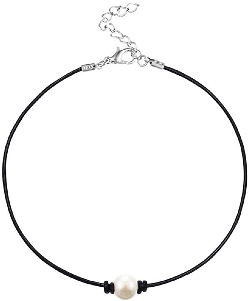 Faux Pearl Choker Necklace 