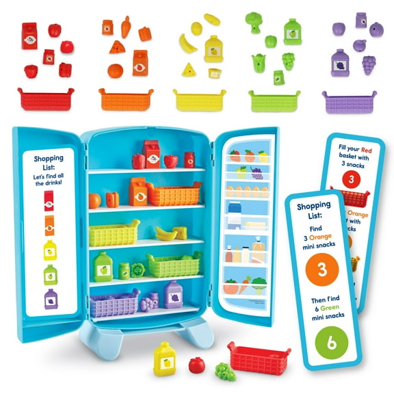 Learning Resources Sorting Snacks Mini Fridge, Toddler Toys, Educational Toys, Food toys, Ages 3 