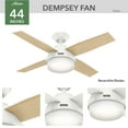 thumbnail image 2 of Hunter Dempsey Indoor Ceiling Fan with LED Light, Remote Control - 44" White, 2 of 9