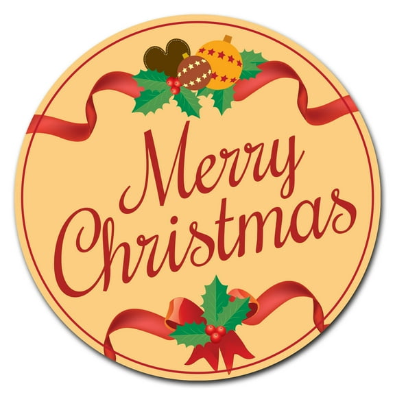 SignMission Circular Rigid Plastic Sign 12" Tall - Merry Christmas | Plastic Sign |  Made in the USA