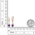 thumbnail image 2 of Gem Stone King 18K Rose Gold Plated Silver Purple Amethyst White Opal and White Lab Grown Diamond Drop Dangle Earrings for Women (2.33 Cttw, Heart Shape 7MM, Round 4MM), 2 of 4