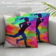 thumbnail image 3 of Autua Running Graphic Decorative Throw Pillow Cover for Home Couch Bed Sofa - Short Plush Cushion Case 1PC 18x18in, 3 of 5