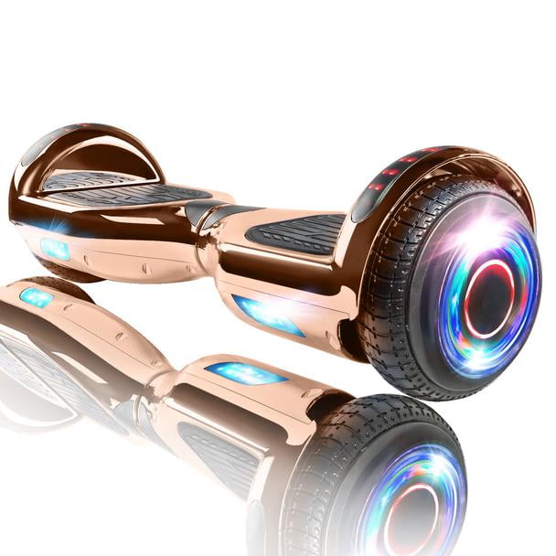 XPRIT 6.5 Chrome RoseGold Hoverboard UL2272 certified with Wireless Speaker Two Wheel Hover Boards with LED lights for Kids and Adult Walmart