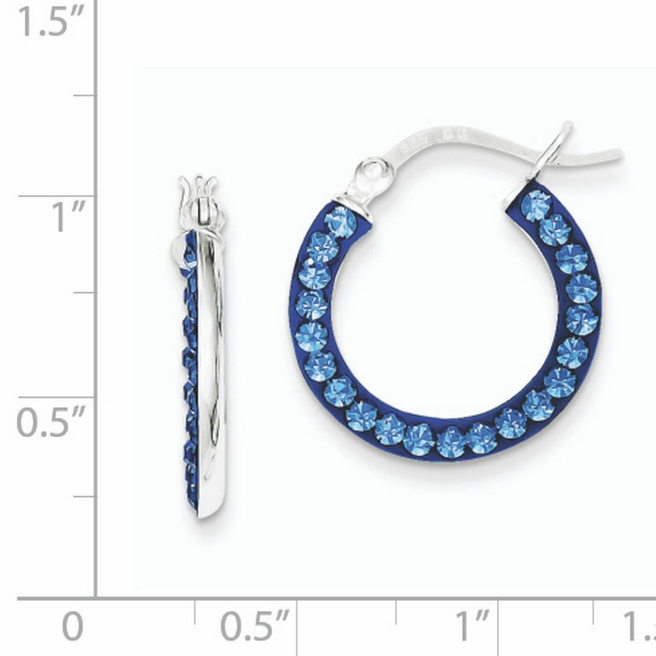 925 Sterling Silver Hinged Stellux Crystal Twisted Hoop 35mmX36mm Earrings