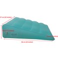 thumbnail image 2 of ObboMed HR-7510 Inflatable Portable Bed Wedge Pillow with Velour Surface for Sleeping, Travel, Trip Vacation, Horizontal Indention Prevent Sliding, 23” x 22” x(7.5”~1.5”), Cyan, 2 of 4