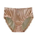 thumbnail image 4 of Blmnix Underwear for Women Sexy Underwear Satin Panties High Waisted Boxer Beige Underwear Seamless,XL, 4 of 5