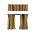 thumbnail image 6 of 3S Brother's Solid Linen Look Curtains Drapes Kitchen Valance Set of 3 Hanging Rod Pocket Window Valance Treatments Decorative Valances Tiers Café Curtains (M-yellow 50"x14"Valance - 24"x24"Tiers), 6 of 6