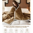 thumbnail image 5 of CJC Throw Blankets for Bed Couch, Soft Warm 3 Layers Flannel Fleece Twin Blanket for Winter Autumn, Lightweight Fuzzy Flannel Comforter (Camel, 79'' x 91''), 5 of 10