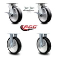 thumbnail image 2 of 8 Inch KP Rubber on Aluminum Caster Set with 2 Brakes/Swivel Locks 2 Rigid SCC, 2 of 2