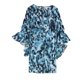 thumbnail image 1 of bar III Vestido con volantes y abertura para mujer, azul, extra pequeño, 1 of 2