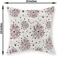 thumbnail image 6 of 4th of July Pillow Covers 18x18 Set of 2, Firework Red Blue Stars Decor Patriotic Throw Pillows Independence Memorial Day Pillowcase Outdoor Decorations Farmhouse Cushion Case for Couch Home, 6 of 6