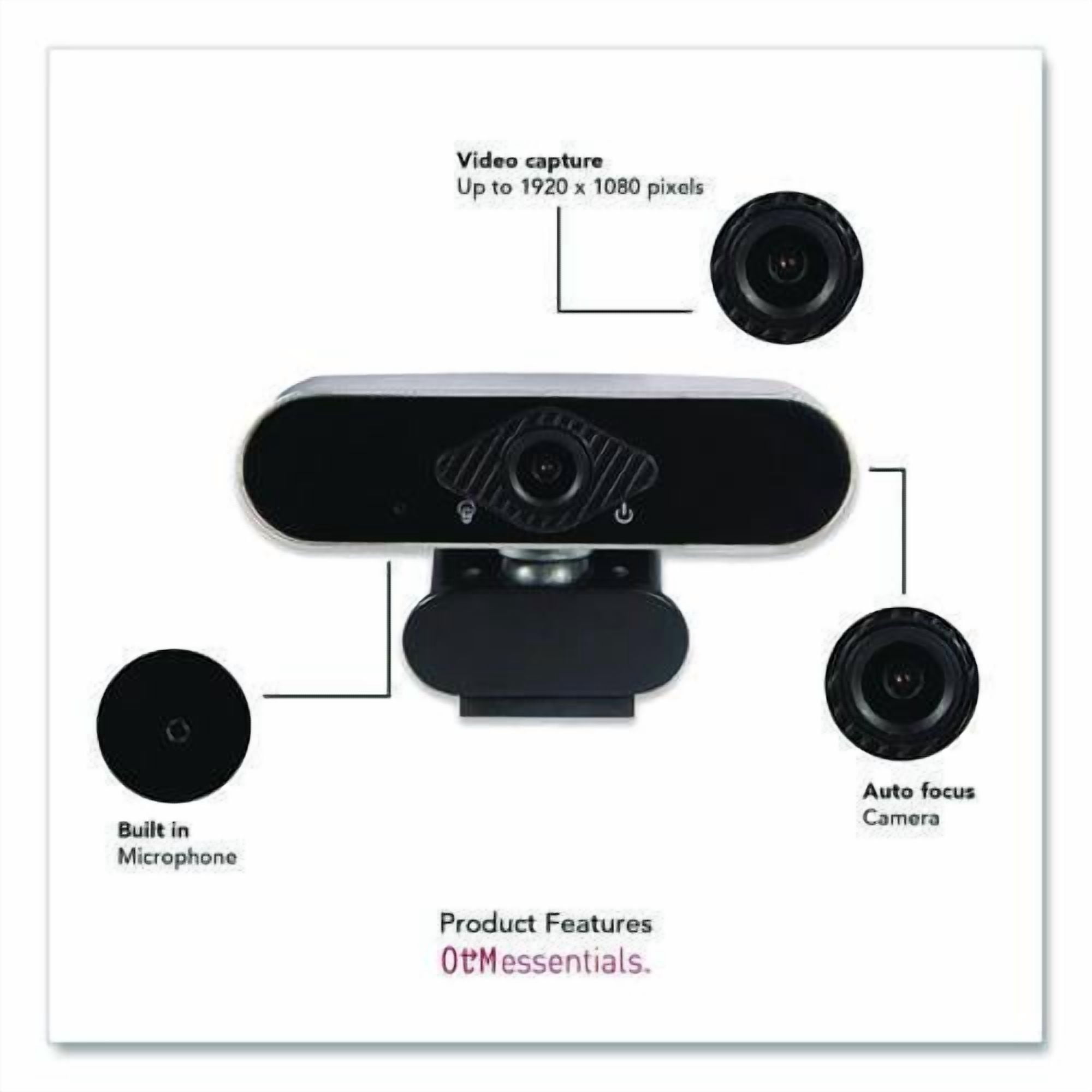 HD Elite Portable Webcam, 1920 pixels x 1080 pixels, 2 Mpixels, Black | Bundle of 2