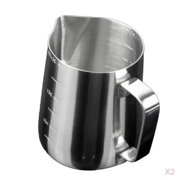 Jarra humeante de expreso de 2 piezas, jarra de espuma expreso, taza de espuma leche, jarra de humeante oz / 350 Gloria Jarra de café de acero inoxidable