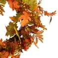thumbnail image 3 of 32" Autumn Harvest Decorative Artificial Orange Green and Gold Berries and Leaves Wreath - Unlit, 3 of 7