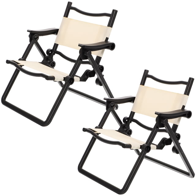 2Pcs Mini Folding Chair Model Chair Shape Phone Stand Foldable Chair Phone Support Rack Chair Decor