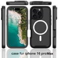 thumbnail image 2 of Magnetic for iPhone 16 Pro Max Case, [Compatible with MagSafe] [Built-in Screen Protector] Dustproof Full Body Shockproof Transparent Phone Case Cover for iPhone 16 Pro Max - Darkblue, 2 of 5