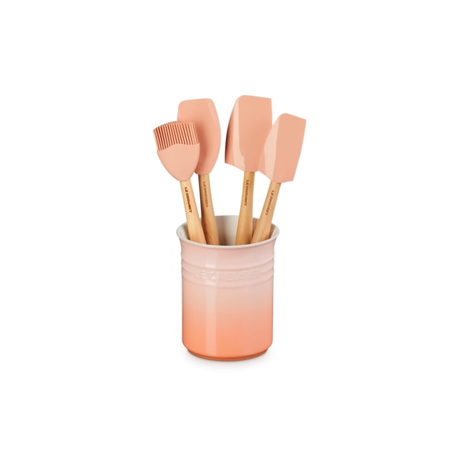 Juego de utensilios Le Creuset, gres y silicona, 5 piezas, Peche