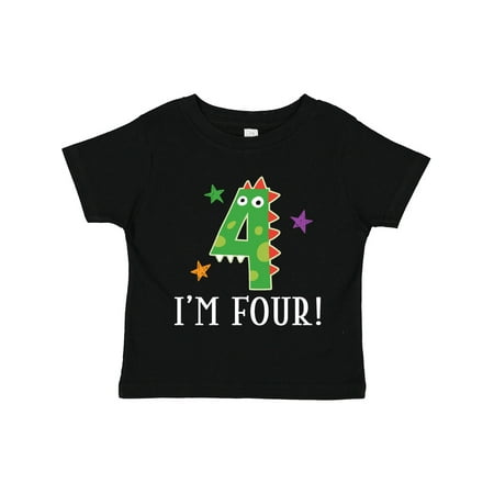 

Inktastic 4th Birthday Dinosaur 4 Year Old Gift Toddler Boy or Toddler Girl T-Shirt