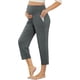 thumbnail image 4 of Pantalones de yoga premamá con cintura elástica - Color liso, bolsillos funcionales, lavables a mano/a máquina, ideales para el día a día/correr, tallas S-XXL, 4 of 8