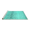thumbnail image 2 of Ahgly Company Machine Washable Indoor Square Abstract Turquoise Blue Contemporary Area Rugs, 8' Square, 2 of 4