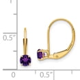 thumbnail image 2 of 14K Yellow Gold Amethyst Earrings - February, 2 of 2