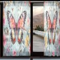 thumbnail image 2 of YAZAOO Curtains 110/118 Inch Long French Curtains Butterfly Surrounded by Colorful Flowers Print For Farmhouse Bedroom Curtains Window Curtain Set 2, 2 of 4