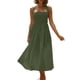 thumbnail image 3 of VISgogo - Vestido sin mangas para mujer, color sólido/estampado, busto fruncido, escote cuadrado, espalda abierta VISgogo  moda, 3 of 7
