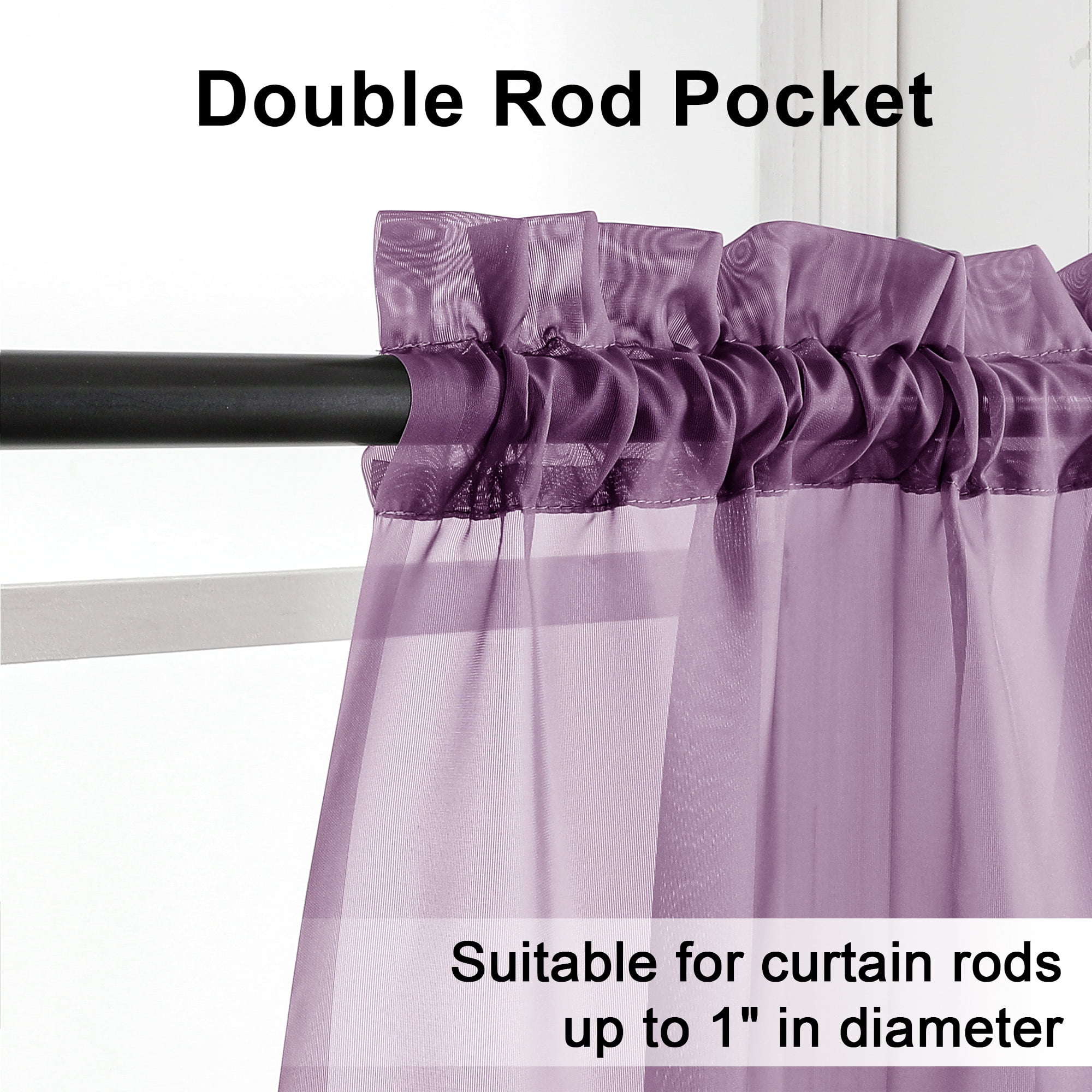 OVZME Window Sheer Curtains 84 inch Lengh 2 Panels for Living Room Privacy Semi Sheer Window Drapes (图2)