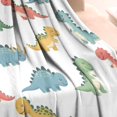 thumbnail image 3 of White Cartoon Dinosaurs Pattern Blanket,Comfortable Soft Flannel Throw Blanket,All Season,Warm Lightweight Blankets for Sofa Bed Couch Living Room Chair,30"x40", 3 of 4