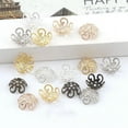 thumbnail image 2 of EOEMY 500 Pcs 5-Petals Flower Filigree Bead Caps 10mm Hollow Bead End Caps For Jewelry-Mixed Color, 2 of 9
