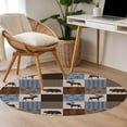 thumbnail image 5 of Round Area Rug 4ft,Retro Deer Bear Plaid Check Washable Carpet Non-Slip Runner Accent Rugs Indoor Floor Mat for Bedroom Living Room Decor,Abstract Patchwork Pattern, 5 of 9