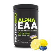 NutraBio Alpha EAA Hydration and Recovery Supplement - EAA BCAA Matrix with Electrolytes, Nootropics, Coconut Water - Recovery, Energy, Focus, & Hydration Supplement (Blueberry Lemonade)