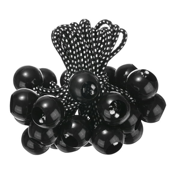 Uxcell 25-Pack Ball Bungee Cords, 4 Inch High Elastic Canopy Tarp Tie Down Bungee Balls for Tent/Cargo Holding [Black White]