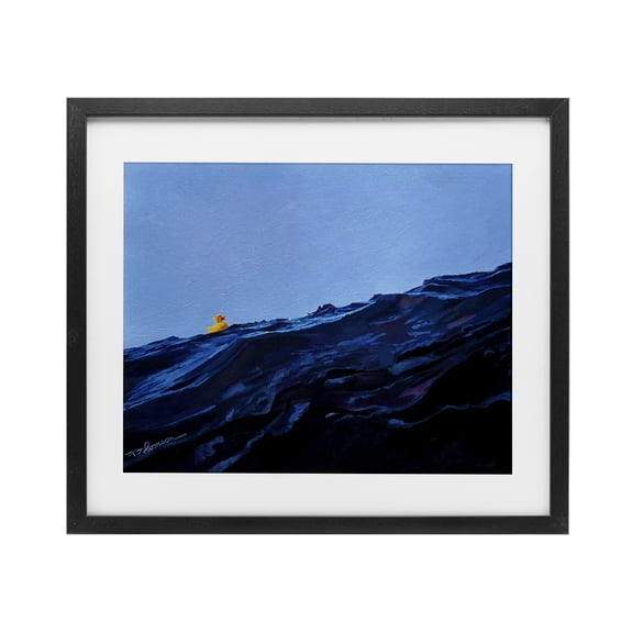 You're The One Duck Black Framed Print Under Glass, design by Keith Thomson