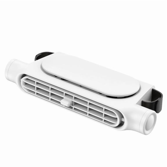 Clip On Car Fan 6.9 Inch, Dual Head 12V Cooling Fan with USB Power, Adjustable Ventilator for Sedan SUV Truck Rear Seat, Low Noise, White