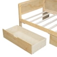 thumbnail image 5 of Euroco Wood Twin Size Daybed with Bookcase, Functional Shelves and Drawers for Bedroom, Natural, 5 of 12